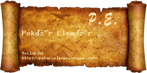 Pekár Elemér névjegykártya