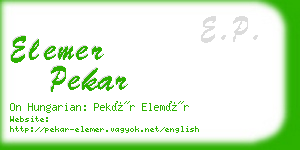 elemer pekar business card